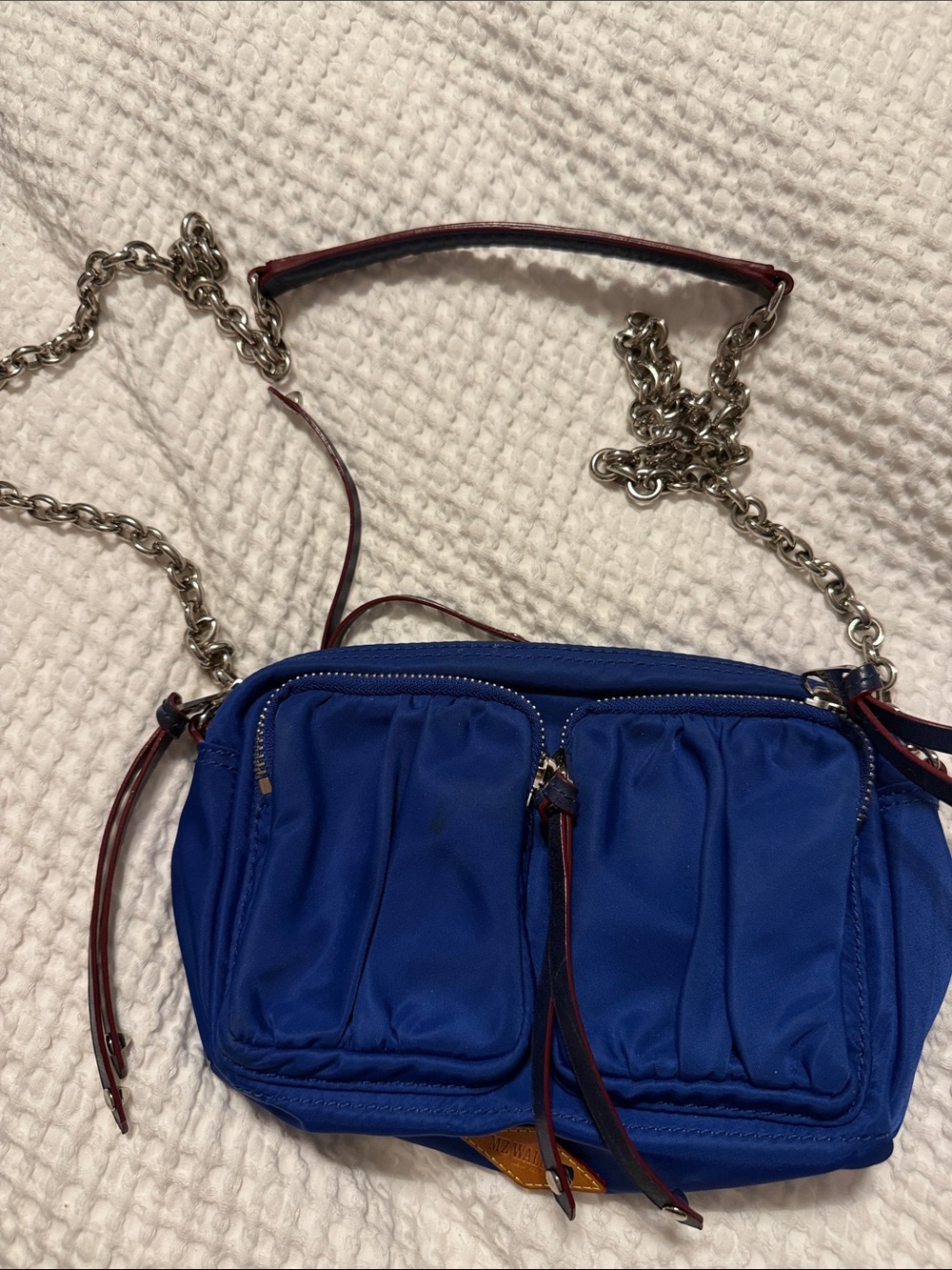 MZ Wallace Royal Blue Crossbody Bag with Silver Chain